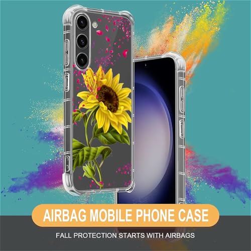 FKBRCL4U for Samsung Galaxy S23 Plus Case, Clear with Falling Red Petal Sunflower Pattern Graphic for Girl Women Soft Silicone Shock Protection for Samsung Galaxy S23 Plus - image 5