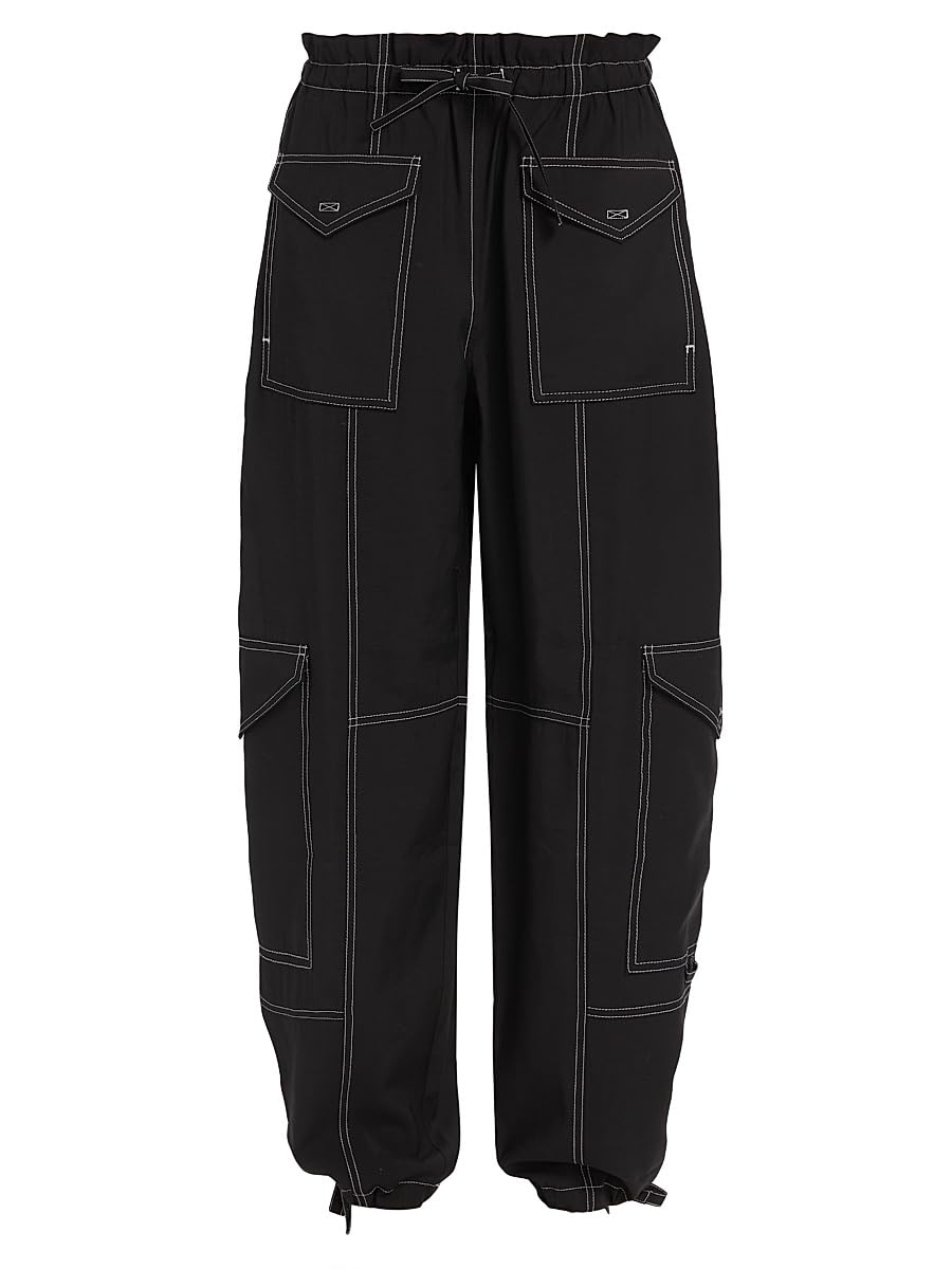 Ganni, Wide-Leg Drawstring Cargo Pants