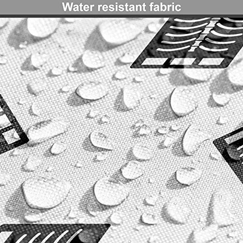 Image of Ambesonne Abstract Fabric by The Yard, Cartoon Style Xray Photo Image of a Human Chest in Continuous Pattern, Decorative Fabric for Upholstery and Home Accents, 1 Yard, White Charcoal