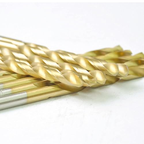 Miniatura 7 de Juego de brocas de titanio, 20 brocas HSS Jobber de 1164 pulgadas, taladro de longitud de acero de alta velocidad 4341 para perforar en acero suave,