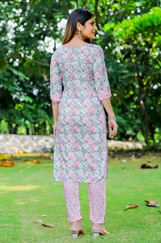 Image of Sugathari Women's Kurta Set for Women | Women Kurta | Women Kurta Sets Kurtis | Women Kurta Pant Set | Women Kurta Pant Set Women Kurti Set with Pant | Women Kurti Set with Pant Cotton (KP 96)