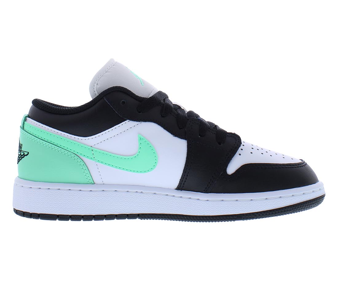 Jordan Big Kid's 1 Low White/Black-Green Glow (553560 131), Bianco/Nero-verde Glow, 5.5 Big Kid