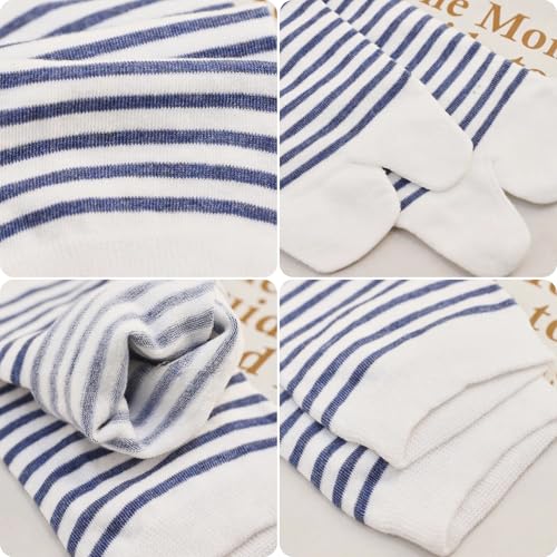 Stripes Two Toe Ankle Socks Wooden Clogs Flip Flop Soft Comfortable Cotton Casual Socks For Teen Girls3