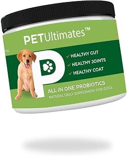 Pet Ultimates Probiotics for Dogs – 22-Species Dog Probiotics for Dog Digestive Support & Dog Antibiotics Recovery – Skin and Coat Supplement for Dogs Enhances Vitality – Dog Health Supplies (137 gr)
