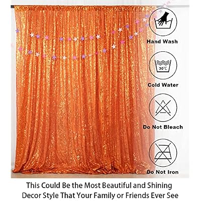 ShinyBeauty Photo Booth Backdrop Best Choice-4FTx6FT- Sequin Photobooth Backdrops for Weddings and Events, Wedding Decoration, Sparkle Curtain for Backdrop (4FTx6FT, Orange)