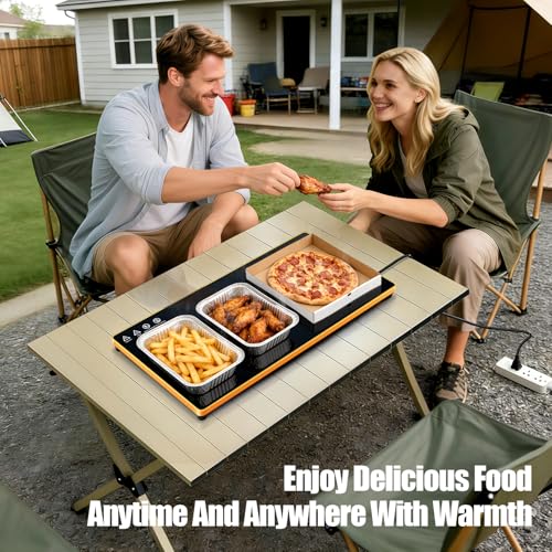 Electric Warming Tray(24”x12”),Food Warmer for Parties Buffet,Family Gatherings,Adjustable Temp (158°F-291°F),Chafing Dishes for Buffets.Keep Food Warm 24 Hours,Tempered Glass Warming Mat by Zarfen - Used condition - Image 9