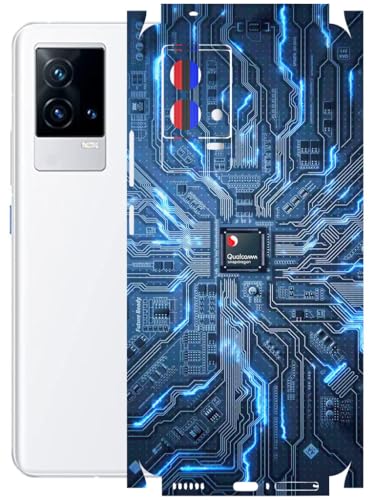 Image of AtOdds - Full Body Back Screen Guard Protector Film - Lamination Wrap Skin Sticker Compatible with IQOO 9 | Scratchproof Matte Finish (Circuit)