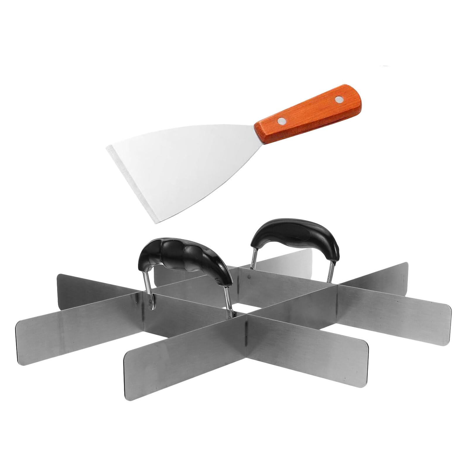 Séparateur à Gâteau en Acier Inoxydable 9 Parts avec Pelle à Tiramisu Biseautée Diviseur à Portions Égales pour Cheesecake Brownies Tartes et Pizza Outil de Pâtisserie