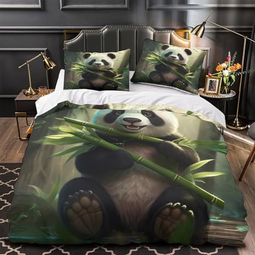 Housse de couette panda 3D en microfibre premium ultra résistante - 2