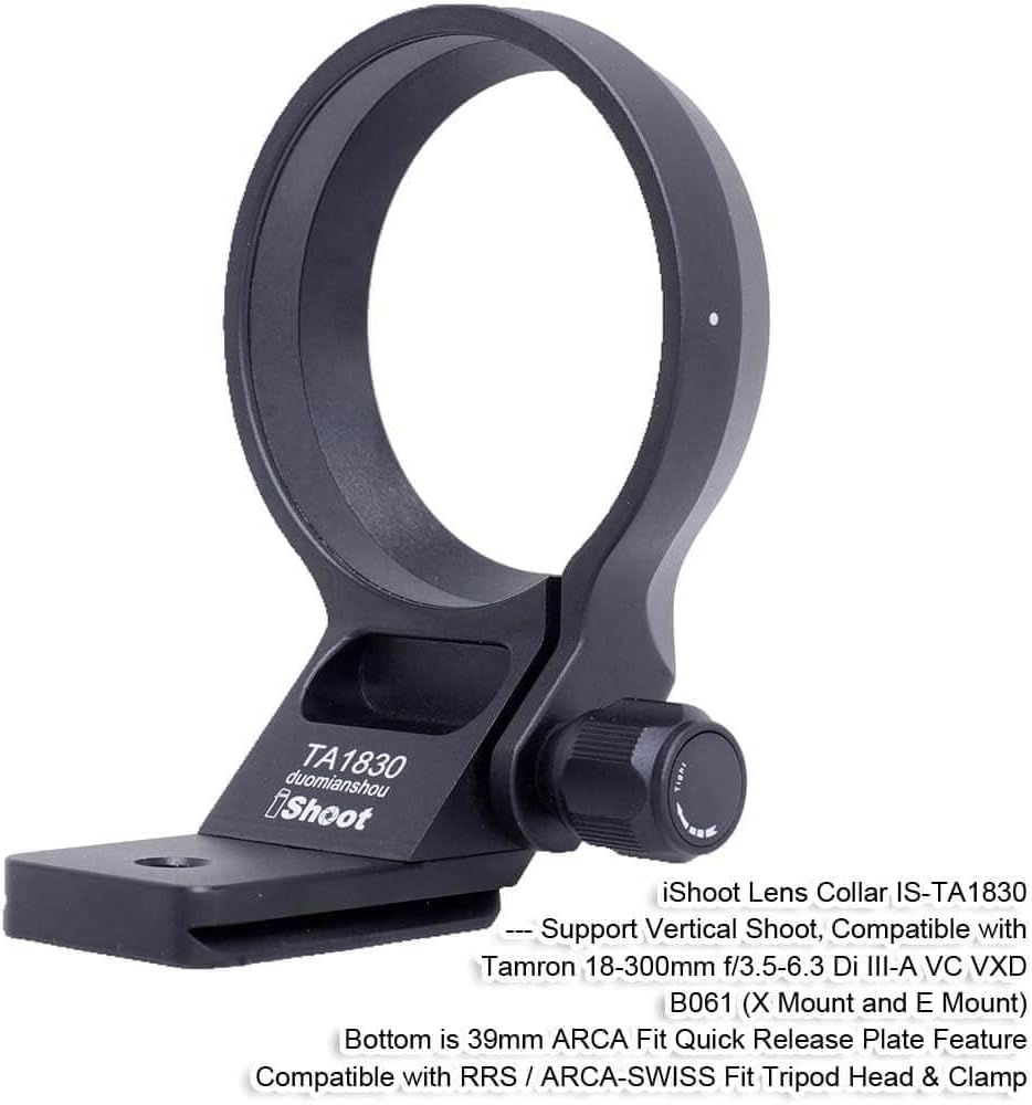 Lens Collar Tripod Mount Ring Compatible with Tamron 18-300mm f/3.5-6.3 Di III-A VC VXD B061 (X/E Mount), Lens Support Bracket Holder Bottom is Arca-Swiss Fit Quick Release Plate