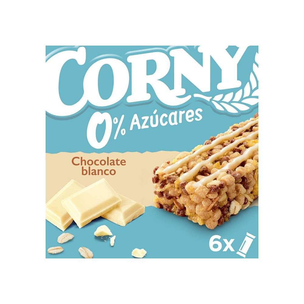 Corny - Barritas de Cereales 0% Chocolate Blanco, Pack de 10 (60 unidades), 6x20 g & Barritas de Cereales 0% Chocolate con Leche, Sueltas (24 unidades) x 20 g