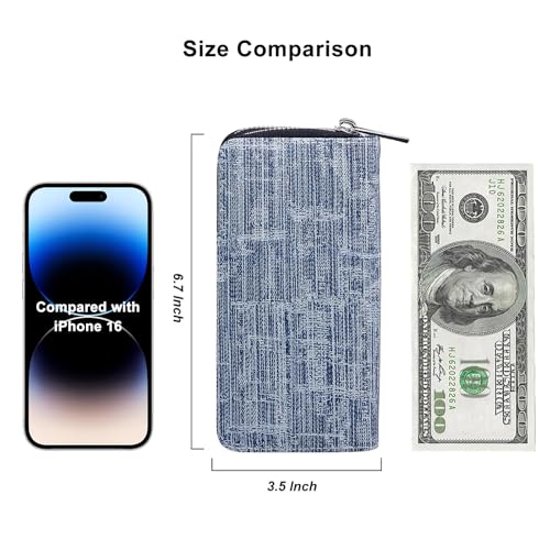 Image of Double Zipper Wallet for Woman Clutch Purse with Cell Phone Holder for Smartphone /Card /Coin /Cash