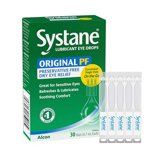 Systane Original Preservative-Free Lubricating Eye Drops for Sensitive Eyes 30 Ct Single Use Vials Soothing Comfort Sensitive Dry Eye Relief Refresh & Lubricate for On-The-Go Dry Eye Relief