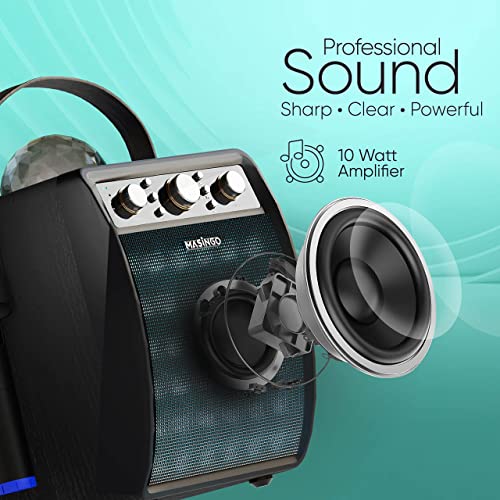 image for MASINGO Bluetooth Karaoke Machine for Adults and Kids - Portable Singi