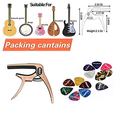 EXENXA Accueil Instrument de Musique Capodastre pour Guitare Capodastre en métal Zinc 3 en 1 pour Guitares acoustiques… - Les Beatles, Paul McCartney, John Lennon, RIngo Starr, George Harrison EXENXA Accueil Instrument de Musique Capodastre pour Guitare Capodastre en métal Zinc 3 en 1 pour Guitares acoustiques… – Image 6