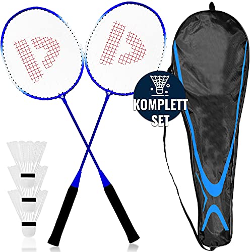 Foto von L + H WORLD XXL Federball & Badminton Set | Federballschläger gemischte Farben inkl. Federbälle & Schläger-Tasche im Set |Federballspiel für Erwachsene Kinder ideal für Freizeit & Outdoor Spiele