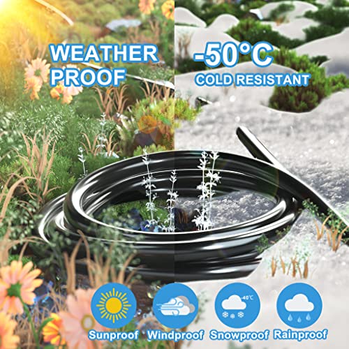 Image of HUANCHAIN 100 FT 16 Gauge Black Indoor Outdoor Extension Cord Waterproof, Flexible Cold Weather 3 Prong Electric Cord Outside, 10A 1250W 125V 16AWG SJTW, ETL Listed (Pack of 2)