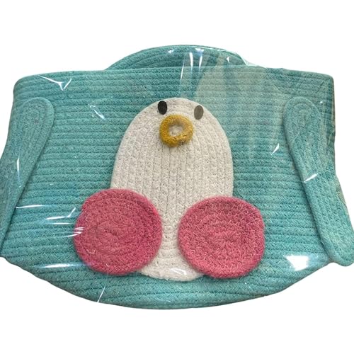 Image of Jute Basket For Storage Cotton Rope Toys Basket With Lid Handwoven Natural Foldable Laundry Hamper for Home, Office, Living Room Size 10x10 inch (SKY-BASKET)