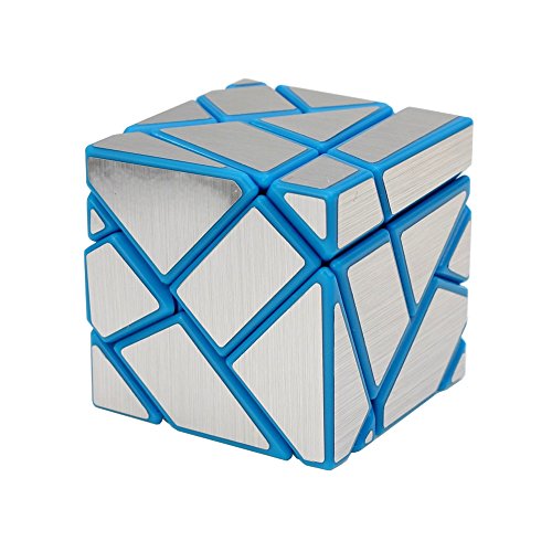 Wings of wind - Bricolage Nouvelle autocollant Speed Magic Cube, 3x3x3 Ghost Puzzle Cube (Bleu-argent)