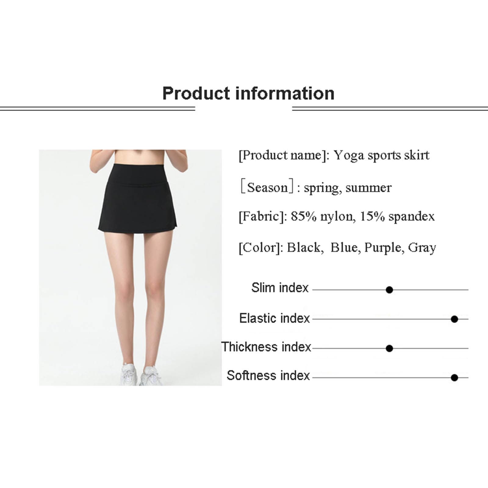 Jupes de Tennis pour Femmes avec Poches, Jupes de Golf trapèze Taille Haute, Shorts intégrés, Jupes-Shorts d'entraînement légères et décontractées,Black-L