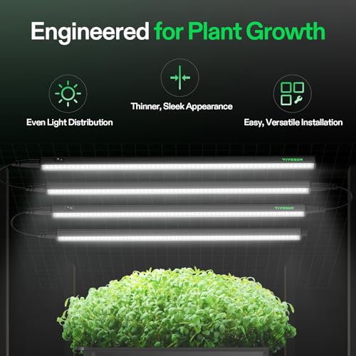 Image of VIVOSUN T5 Grow Lights for Indoor Plants, 5000K Full Spectrum, 2FT