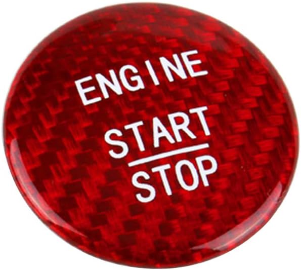 JMY Carbon Fiber Sports Engine Start Stop Button Cover For Mercedes Benz A B C GLC GLA CLA ML GL Class W176 W246 W205 X 253 X156 C117, Engine Switch Power Ignition Replacement(Red) : Automotive