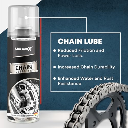 Image of MIKANIX Combo Of Bike Chain Lubricant and Chain Cleaner Spray With Cleaning Brush | Chain Oiler Nozzle Dispenser | Clean | Shine Motorcycle and Bicycle Chain (Pack Of 4) (500 ML)