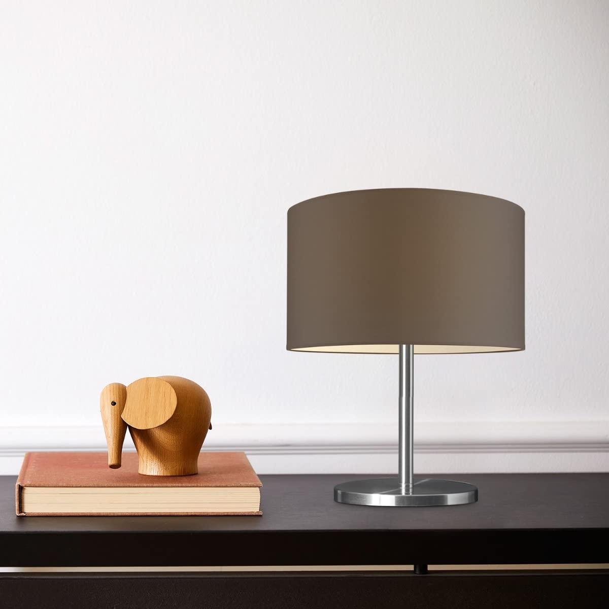 Pied De Lampe De Table Mauro Acier Brossé - Design Moderne, Max. Abat-jour 35 Cm, Douille E27, Pour Salon Ou Chambre - 2