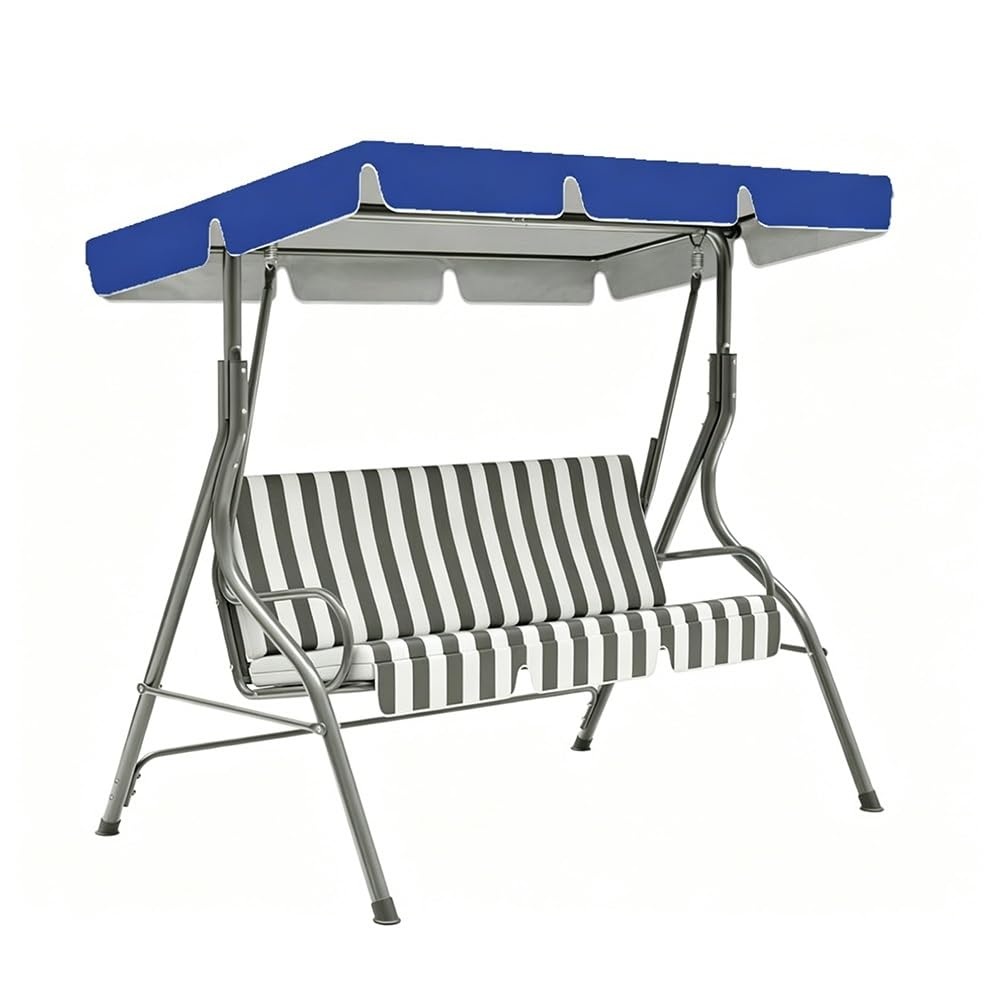 BEWEGNLNHK Waterproof Patio Swing Canopy Replacement Cover 2 3 Seater Porch Swing Canopy Replacement Top Cover Outdoor Swing Cover For Garden Porch Hammock(Blue,249x185cm/98x73in)