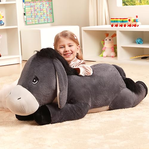 Image of IKASA Large Donkey Cuddly Toy, Giant Soft Toy, 86 cm Large Plush Toy, Giant Plush Toy, Gift for Children
