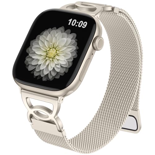 Adorve Milanese loop Compatible with Apple Watch Bands 40mm 41mm 38mm 42mm 44mm 45mm 46mm 49mm Women, Thin Stainless Steel Mesh Magnetic Wristbands for iWatch Bands Series 11 10 9 8 7 6 5 4 3 SE3/2/1
