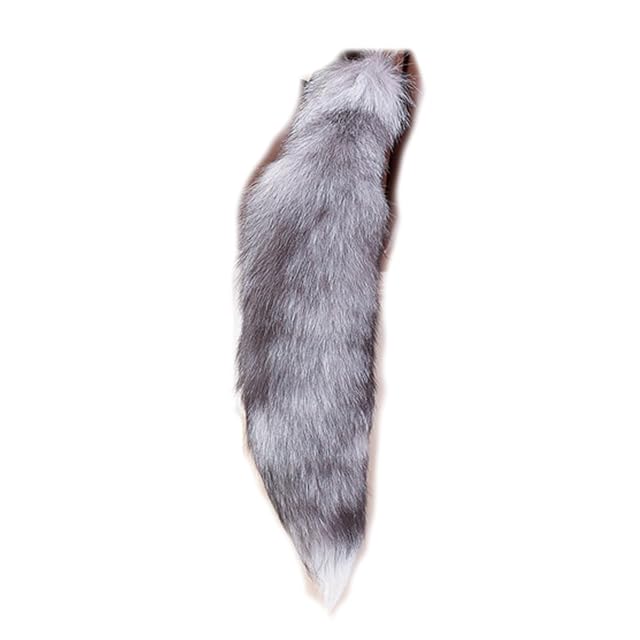 Cola de zorro de 20 pulgadas Fox Tail Therian Cola Furry Tail Therian Black Fox Cola Fox, 3