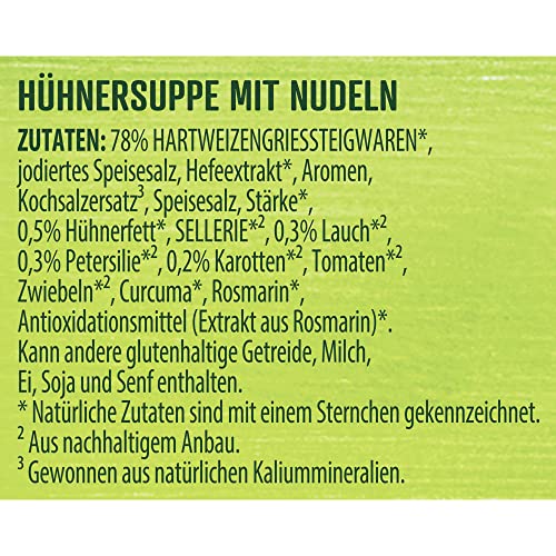 Knorr Suppenliebe Hühnersuppe für eine leckere Nudelsuppe mit vielen Nudeln ohne geschmacksverstärkende Zusatzstoffe und Farbstoffe 15 x 3 Teller