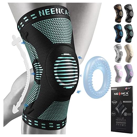 NEENCA Rodillera Profesional, Rodillera de Compresión con Almohadillas de Gel de Rótula y Estabilizadores Laterales para Hombre y Mujer, Rodilleras de Grado Médico para Correr, Desgarro de Menisco