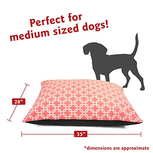Image of Majestic Pet Washable Non-Slip Comfy Pet Bed Medium Dog Crate Bed 35 x 28 Inch Coral