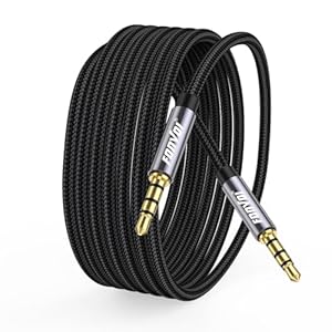 4 Pole(6FT,2Park) Aux Cable Hi-Fi Stereo 3.5mm,3.5mm Male to Male Audio Cable 6 ft,TRRS Male to Male Audio Cable, Aux Cord for Headphones, PS4,Phone, Tablets, Headset, PC, Laptop and More