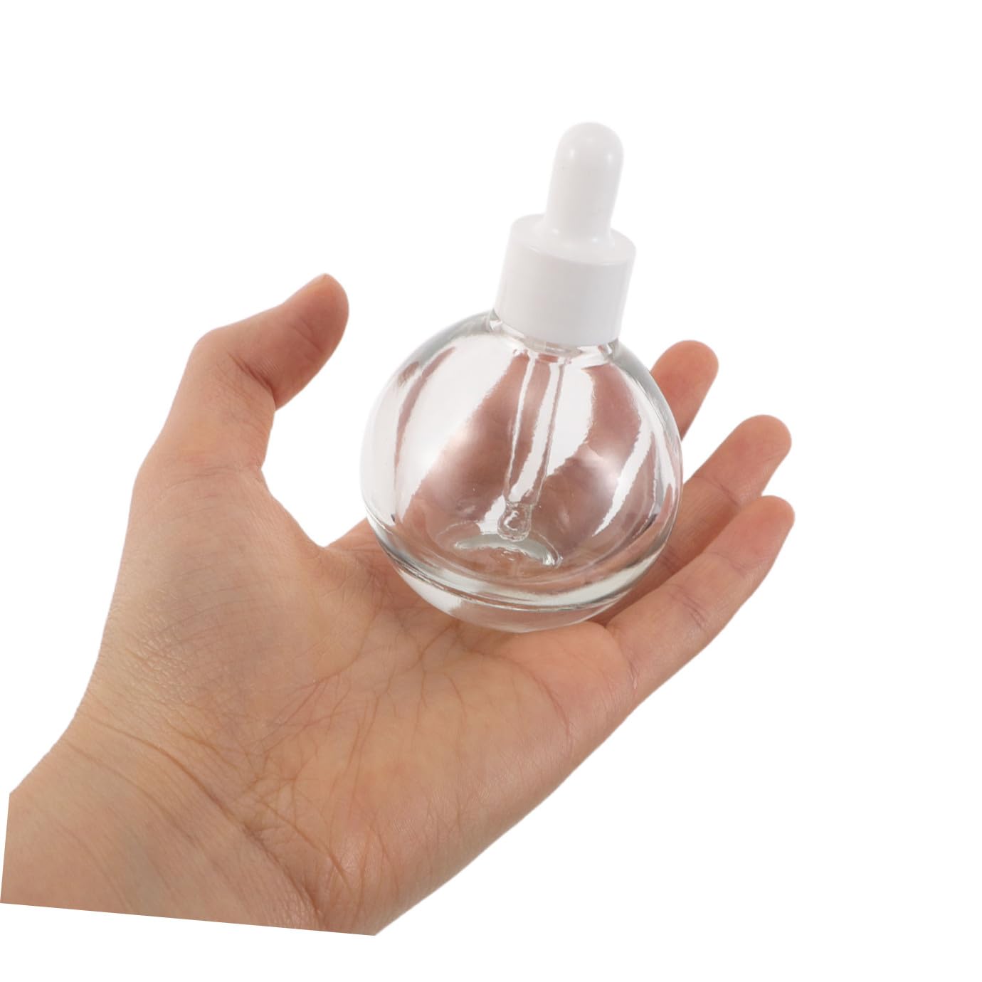 12 Stück 12 Stück 30 ml Glas Tropfflaschen für Ätherische Öle Kugelförmige Nachfüllfläschchen mit Weißer Dichtung Auslaufsicher Inkl Glaspipette Reise Fläschchen für Seren und