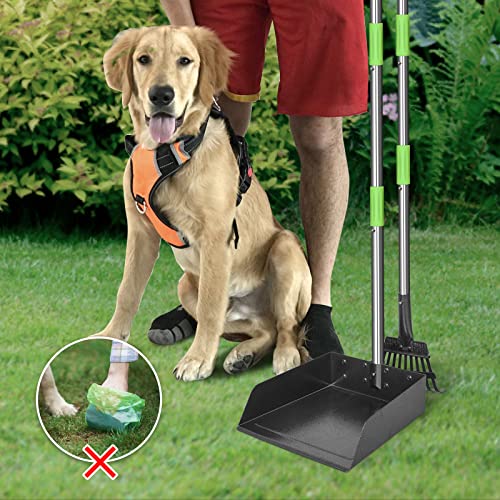 Image of TOOGE Larger Dog Pooper Scooper for Large Dogs Long Handle Stainless Metal