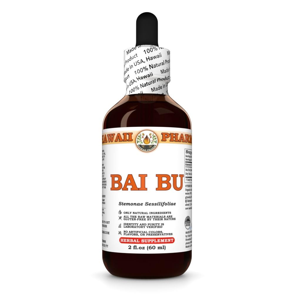 Hawaii Pharm Bai Bu Root Liquid Extract, 2 fl oz 2 Fl Oz (Pack of 1)