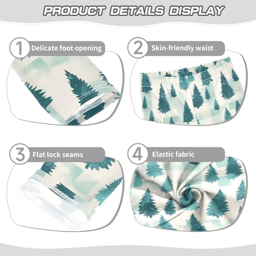 KLL Buffalo Plaid Christmas Trees Girls Athletic Leggings Soft Full Length Sweatpants Running3