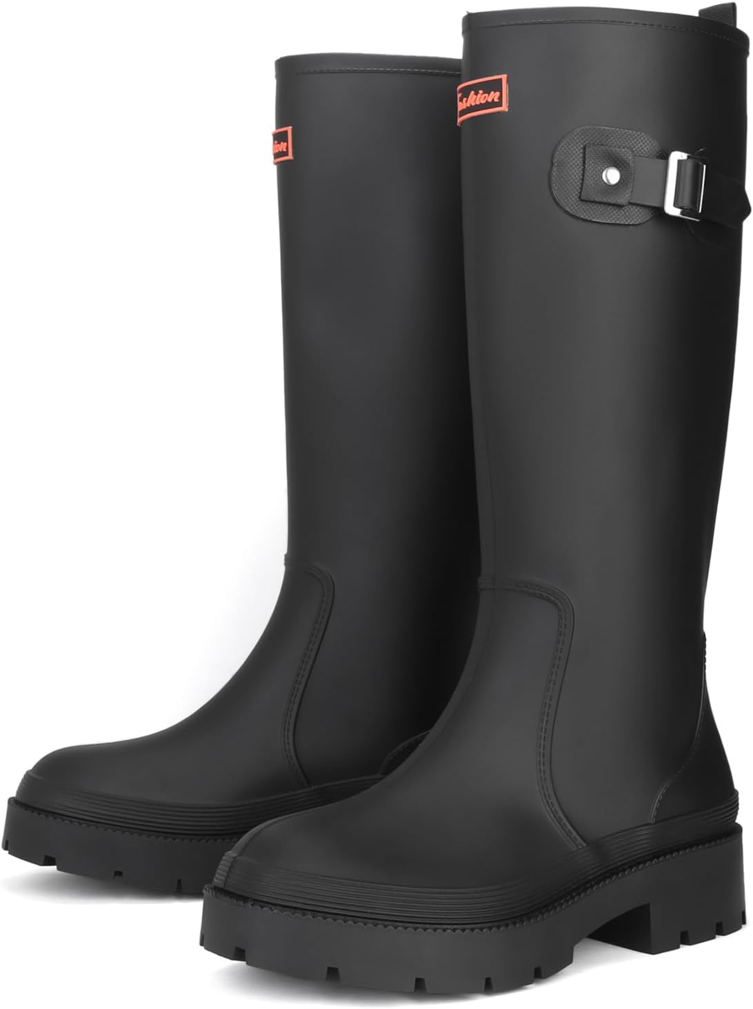 Startflare Women's Knee-High Rain Boots - Waterproof Rubber Work Boots with Wide Calf & Anti-Slip Sole for Gardening, Fishing and Outdoor