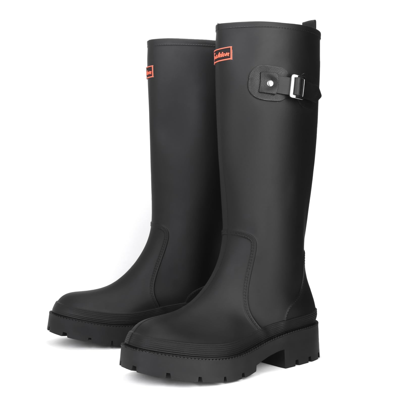 Startflare Women's Knee-High Rain Boots - Waterproof Rubber Work Boots with Wide Calf & Anti-Slip Sole for Gardening, Fishing and Outdoor