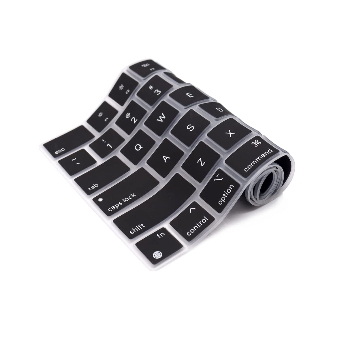 Se7enline Compatible with Macbook Keyboard Cover Skin for Mac Neo & Air 13/15 & Pro 14/16 inch (M5 M4 M3 M2 M1 A18 Pro) 2026/2025/2024/2023/2022/2021 Silicone Waterproof Dustproof US Layout,Black — view 7