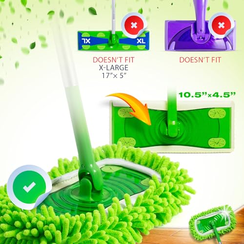 Image of VanDuck Reusable Microfiber Dust Mop Refill for Swiffer Sweeper (6-Pack) | Mop not included, reusable microfiber floor duster, pet hair & dust replacement pads