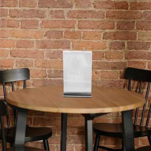 Porta menú de negocios de mesa de PVC, expositor abatible de diseño moderno, 3 unidades 7