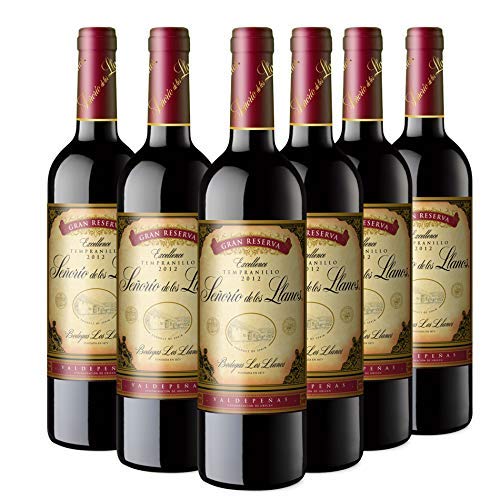 Señorío de los Llanos Gran Reserva Vino Tinto - 6 Botellas x 750 ml
