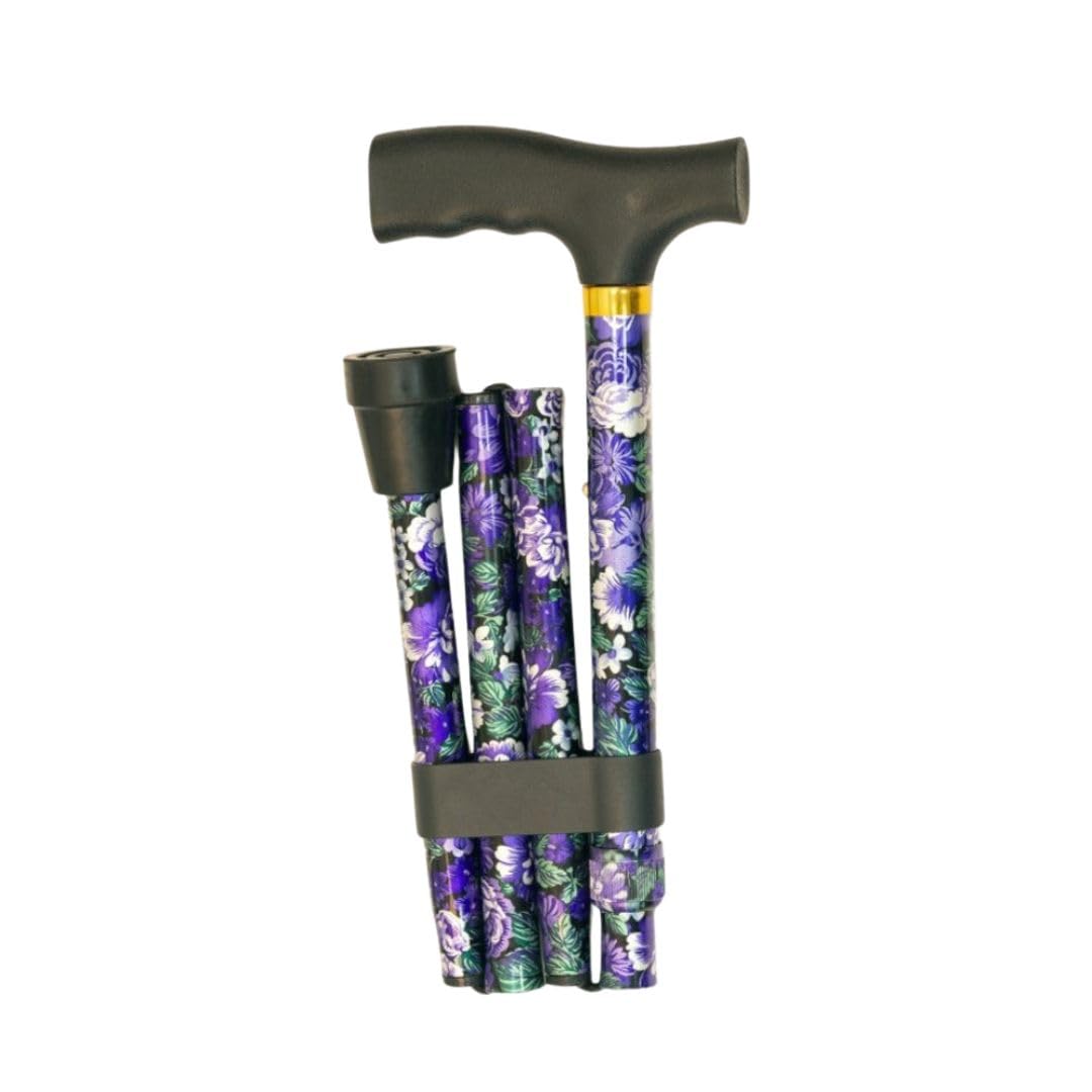 MAS Que AYUDAS – Bastón para Mayores y Adultos Basic, Plegable y Portátil, Altura Ajustable 83-93 cm, Puño Resistente contra Golpes, Bastón para Caminar y Pasear, 320 g, Violeta