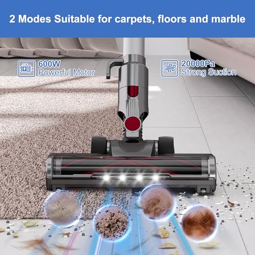 Image of Intercleaner Corded Vacuum Cleaner, 20KPa Powerful Suction with 2 Operation Mode, Multifunction Lightweight Bagless Stick Vac with Handheld, Ultra Quiet, for Hardwood Floor Carpet Car Pet Hair