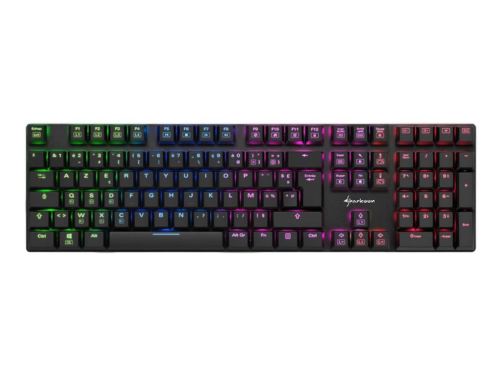 SHARKOON TECLADO GAMING (FRANCES) PUREWRITER RGB, Kailh Choc Low Profile Blue