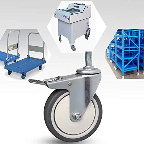 JWW 4 Pezzi Ruote per Mobili in Gomma Filetto M10